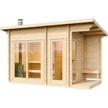 Bild für FinnTherm Saunahaus Lizzy M Gartensauna 2 Sitzbänke aus Holz Sauna Wandstärke: 40 mm Außensauna