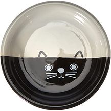 Bild für Nobby Katzen Keramik Milchschale "FACE" schwarz / weiss Ø14 x 2 cm