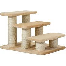 Bild für PawHut Tiertreppe Katzentreppe Hundetreppe 3 Stufen Treppe für Katze und Hunde Plüsch Creme 45 x 35 x 34 cm