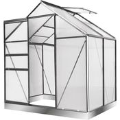 "BRAST Gewächshaus Aluminium mit Fundament rostfrei 130x190x195cm, BxTxH: 190 x 130 x 195 cm, wetterfestes hochwertiges Aluminium, Temperaturbeständig, Wärmedämmend, Lichtbrechend & UV-stabilisiert, grün"