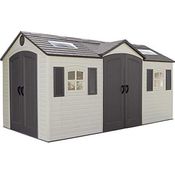 Lifetime Gartenhaus & Gerätehaus Residenz | 244x457x244 cm Grau | Kunststoff Gartenschuppen & Geräteschuppen