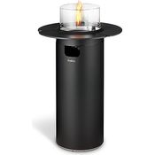 Enders Terrassenfeuer NOVA LED TABLE BLACK L, Gas Terrassenfeuer mit Ambientebeleuchtungen, ECO GREEN Brenner-Technologie und exzellentem Design, H102cm Ø 62cm, Tischablage, Schwarz #5901