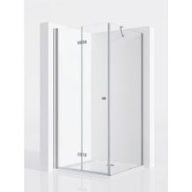 Bild für IMPTS Eckdusche Duschtür Falttür mit Seitenwand Komplett Duschkabine