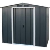 Duramax ECO 6 x 4 (2.17 m²) Metallgerätehaus, feuerverzinktes Metall gerätehaus - Geräteschuppen, verstärkte Dachkonstruktion, wartungsfreier und wetterfester Metallschuppen, Anthrazit