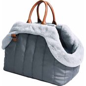 Nobby Tiertransporttasche "AKIL", strapazierfähiger Stoff, Softplüsch-Innenfutter, Schultergurt - grau