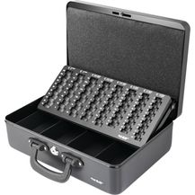 Bild für HMF Geldkassette Abschließbare Bargeldkasse mit EURO-Münzzählbrett und Scheinfach