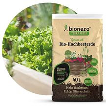 Bild für bionero® Bio-Hochbeeterde Gemüse satt 40 l Terra Preta Bodenverbesserer Schwarzerde für Gemüseanbau Hochbeet