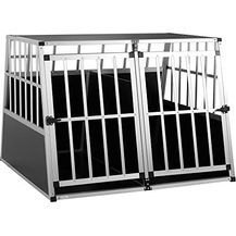 Bild für CADOCA® Hundetransportbox Aluminium Hundebox Kofferraum robust verschließbar trapezförmig XXL 97x90x70cm Reisebox Autobox Tiertransportbox