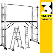 Craftfull Leitergerüst CF-103A Mehrzweckleiter Alu Leiter Gerüst Arbeitsbühne (1.68 Meter 6 Sprossen)