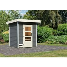 Bild für Karibu Saunahaus Jorgen mit moderner Tür terragrau