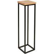 holz4home® Blumenständer Dekoständer aus Eichenholz Massiv Natur Geölt I Dekosäule Stahlrahmen, Loft- und Industriestil