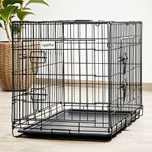 Bild für zooprinz Faltbare Hundebox aus stabilem Eisen, Hundekäfig mit 2 Türen und herausnehmbarer Bodenschale, transportabel mit Griff, in 4 Größen verfügbar (77,5 x 48,5 x 55,5 cm)