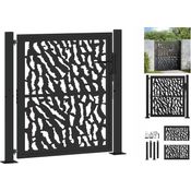 vidaXL Gartentor Schwarz 105x105 cm Stahl Spurendesign Metall Abschließbar
