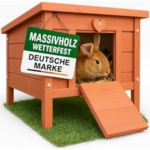 Bild für zooprinz großes Kleintierhaus mit klappbarem Dach – Wetterfestes Nagerhaus aus Vollholz