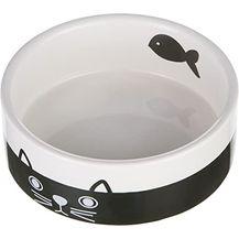 Bild für Nobby Katzen Keramiknapf "FACE" schwarz / weiss Ø12,0 X 4,5 cm