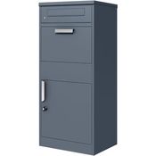 WESTMANN Stahl Paketbox Pedro | Anthrazit | 66 Liter Volumen, mit abnehmbarem Pflanzkasten