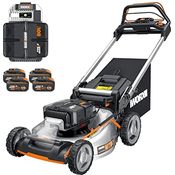 WORX WG761E Nitro selbsfahrender Akku-Rasenmäher 80V - für bis zu 1000㎡ - 51cm Schnittbreite - leistungsstarke bürstenloser Motor - 7 Schnitthöhenstufe - 70L Fangsack - inkl. Basecamp Akku-System
