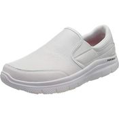 Skechers FLEX ADVANTAGE SR, Berufsschuh Slipper für Gastronomie und Pflege, weiß, mit Stretcheinsatz und rutschhemmender Gummisohle