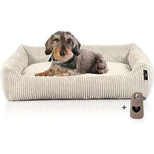 Bild für Rohrschneider Hundebett waschbar für kleine und mittelgroße Hunde mit Hundekissen Cord beige (ca. 70x50 cm)
