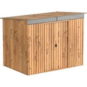 Duramax TOP Pent Roof Skylight 8 x 6 Metall gerätehaus, hergestellt aus verzinktem Stahl, verstärkte Dachkonstruktion, integriertes Oberlicht für Sonnenlicht, Geräteschuppen, Holzmaserung