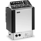 Uniprodo UNI_SAUNA_S6.0KW Saunaofen Elektroheizung, 6 kW für Trockensauna 5-9 m³, Grau/Silber mit integrierter Steuerung und Zeitschaltuhr