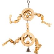 duvoplus, Ringe aus Holz mit Sisalseil und Perlen, 55 x 17 x 3,2 cm, Beige, Vögel, Beige