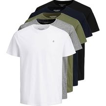 Bild für Jack & Jones Jorijxj Herren Shirt, Rundhalsausschnitt, Baumwolle, 5er-Pack, Blau, Schwarz, Grün, Grau, Weiß, (L)