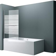 Bild für doporro 90x140 cm Design-Duschwand für Badewanne Badewannenaufsatz Duschabtrennung 6mm ESG-Sicherheitsglas teilsatiniert inkl. NANO-Beschichtung Badewannenfaltwand