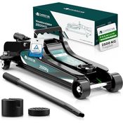 CARGOVA CargoVA® Hydraulischer Wagenheber 2,5T, Rangierwagenheber mit 2 Gummiauflagen, flach, für PKW, Hubhöhe 85-380 mm