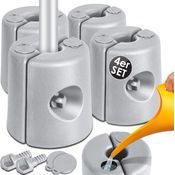 KESSER Pavillonstandfüße 4er Set Pavillon Standfuß mit Wasser-Sand befüllbar 22 x 22 x 25cm HDPE Gewichte zur Stabilisation für Pavillons Gartenzelte Festzelte Standsicherung Stabil Hellgrau