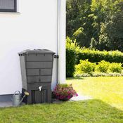 Garantia Regentonne, aus Kunststoff in graphitegrey, 80x66x92 cm, Inhalt 300 l, eckig