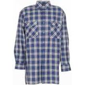 Hemden Flanellhemd 2001 1/1 Arm blau kariert Größe 39/40