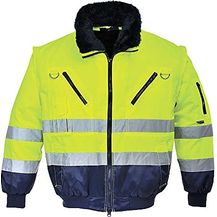 Bild für PORTWEST Warnschutz Jacke 3-in-1 Pilotjacke Ärmel u Futter gelb-marine