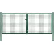 Alberts Wellengitter-Doppeltor mit Zubehör | grün | Breite 300 cm | Höhe 125 cm 
(603007)