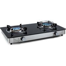 Bild für Barzona 2 Campingkocher 2 Brenner 3,4 kW & 4,3 kW Glasplatte & Edelstahlgehäuse Schwarz