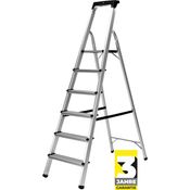 Craftfull Stehleiter CF-133B Aluminium Haushaltsleiter Leiter klappbar Ablage (6 Stufen)