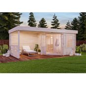 FinnTherm Saunahaus Hanna-40 Gartensauna 3 Sitzbänke aus Holz Sauna Wandstärke 40 mm Außensauna - Preisvergleich