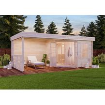Bild für FinnTherm Saunahaus Hanna-40 Gartensauna 3 Sitzbänke aus Holz Sauna Wandstärke 40 mm Außensauna