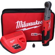 Milwaukee M12 FIR38-201B Akku Ratsche 12 V 75 Nm 3/8" ( 4933459799 ) Brushless + 1x Akku 2,0 Ah + Ladegerät + Tasche