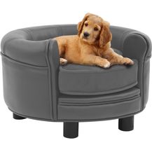 Bild für vidaXL Hundesofa Grau 48x48x32 cm Plüsch und Kunstleder