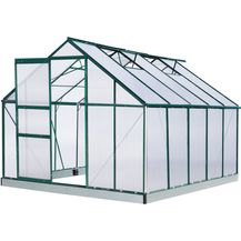 Bild für BRAST Gewächshaus Aluminium 310x250x205cm Grün mit Fundament rostfrei TÜV geprüft Alu Treibhaus Glashaus Tomatenhaus