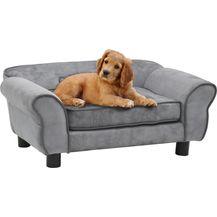 Bild für vidaXL Hundesofa Grau 72x45x30 cm Plüsch