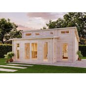 FinnTherm Saunahaus Lausitz Prima Gartensauna 3 Sitzbänke aus Holz Sauna Wandstärke 40 mm Außensauna - Preisvergleich