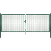 Alberts Wellengitter-Doppeltor mit Zubehör | grün | Breite 400 cm | Höhe 150 cm 
(604233)