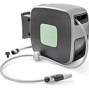 GF Garden, Rewall Style Automatische Wandschlauch-Schlauchtrommel  zur Bewässerung von mittelgroßen bis großen Garten 35 m 180° inkl. Brause und Anschluss- Set