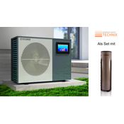 Technix Luft-Wasser Wärmepumpe TX-5500 PRO/ 5,5kW bis 100 m² inklusive Technix Steuerung mit einem 7-Zoll-Farb-Touchscreen-Display + Technix Edelstahl Pufferspeicher 200L