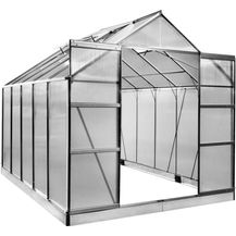 Bild für BRAST Gewächshaus Aluminium 310x250x235cm Grau mit Fundament rostfrei TÜV geprüft Alu Treibhaus Glashaus Tomatenhaus