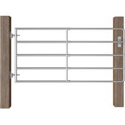 vidaXL 5-Rohr-Weidetor Stahl (95-170)×90 cm Silbern