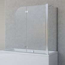 Bild für Duschabtrennung für Badewanne Angle, 2-teilig mit Seitenwand, Profilfarbe Chromoptik, 5 mm Sicherheitglas (ESG)