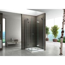 Bild für Duschkabine Duschabtrennung Eckeinstieg Scharniertür NANO-ESG Klarglas Höhe: 180cm DK19 90x90 mit Duschwanne